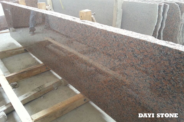 Slabs China Red Granite G562 Top polished edge natural 240up x 60up - Dayi Stone